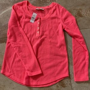 Loft long sleeve waffle shirt
